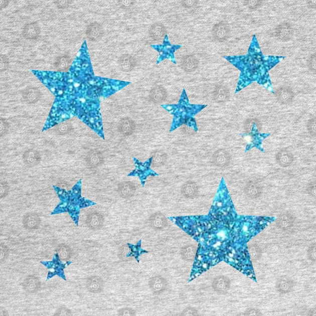 Light Blue Faux Glitter Stars by Felicity-K